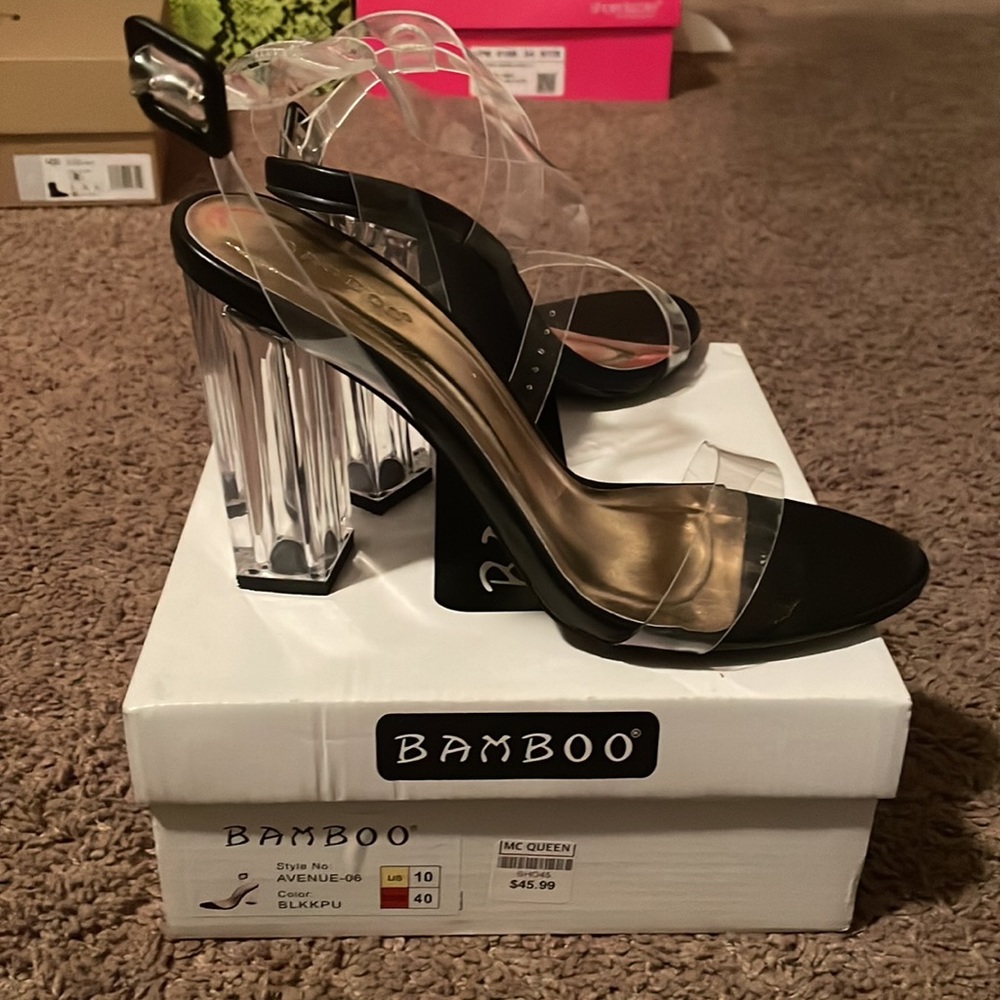 Clear Block Heel